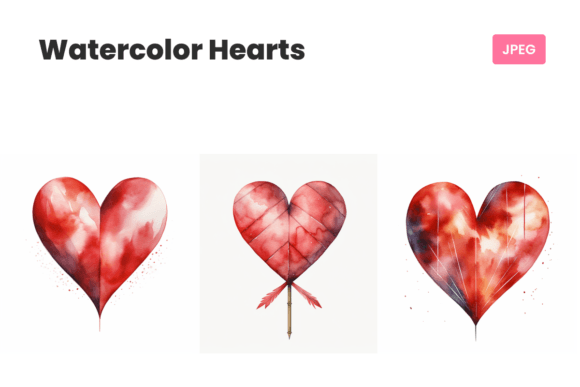 Download Watercolor Hearts | St. Valentine's Day - Watercolor hearts Collection