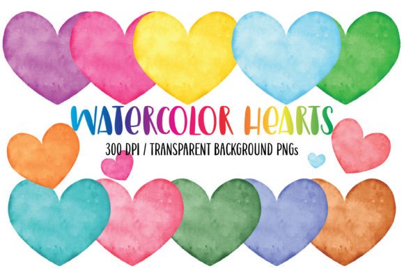 Download Rainbow PNG Watercolor Hearts Clipart - Watercolor hearts Collection