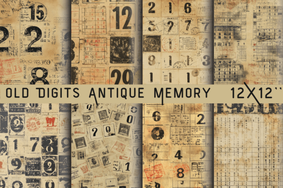 Download Old Digits Antique Memory Sheets - Premium Bundle