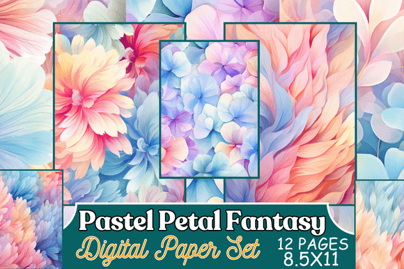 Download Pastel Petal Fantasy Digital Paper Set - Pet Collection