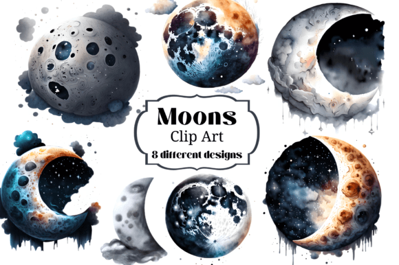 Download Moon Clip Art Full Moon &amp; Cresecent Moon - Moon clip art Collection