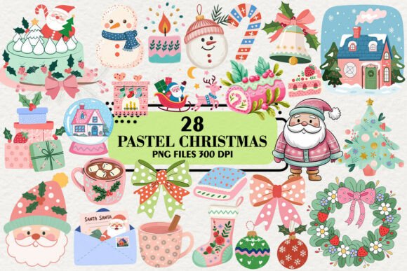 Download Kawaii Pastel Christmas Clipart Bundle - Premium Resources