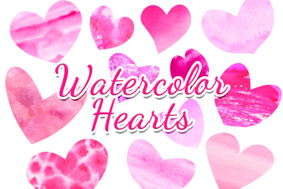 Download Watercolor Hearts Pink Purple Clipart - Watercolor hearts Collection