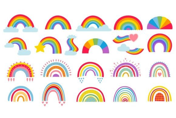 Download Cartoon Rainbow. Colourful Rainbows, - Cartoon Collection