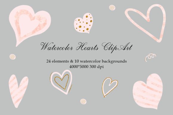 Download Valentines Day,watercolor Hearts Clipart - Watercolor hearts Collection