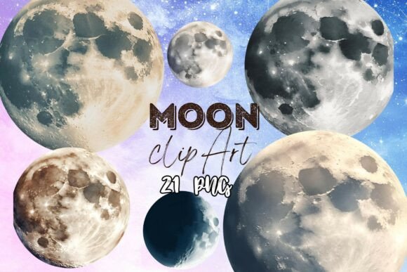 Download Watercolor Moon Clip Art Graphics - Moon clip art Collection