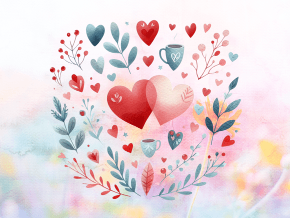 Download Watercolor Hearts Valentines Day Clipart - Watercolor hearts Collection