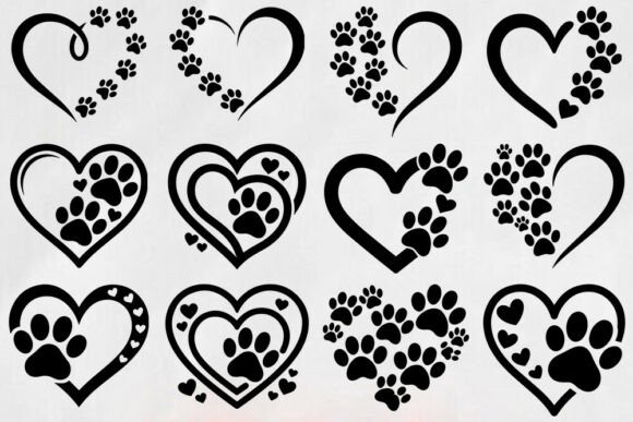 Download Dog Paw Heart SVG Bundle | Pet Lover SVG - Pet Collection