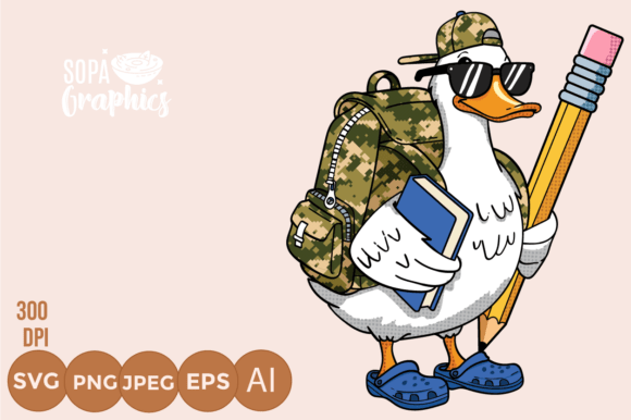 Download Back to School Stylish Cartoon Duck - Premium Resources